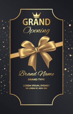 Parlak altın kurdele yayı ile Siyah Altın Gölgede Şık Büyük Açılış Flörtü