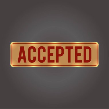 Kırmızı Kabul Edilmiş Etiketli Neon Stili Rozet