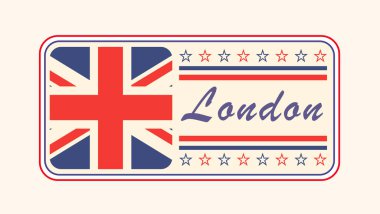 UK Flag Design ile Londra İsim Plakası