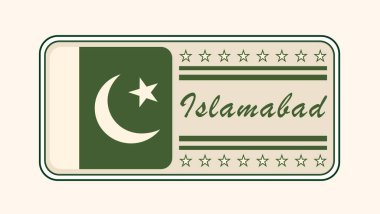  Pakistan Bayrak Tasarımı ile klasik İslamabad İsim Plakası