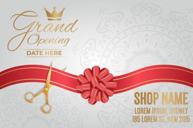 Zarif Büyük Açılış Flyer Kurdelesi Kesme Töreni Davetiyesi