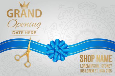 Zarif Büyük Açılış Flyer Kurdelesi Kesme Töreni Davetiyesi