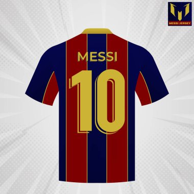 Messi Jersey Vektör Illustration Iconic Football Kit Tasarımı