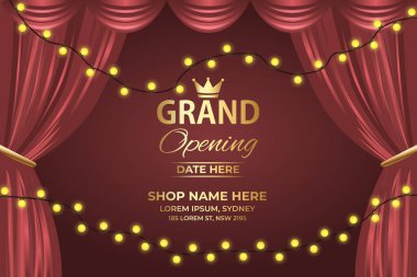 Kahverengi Perdeleri ve Işıkları olan Lüks Büyük Açılış SancağıName