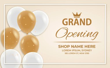 Altın ve Beyaz Balonlarla Zarif Büyük Açılış Mekiği