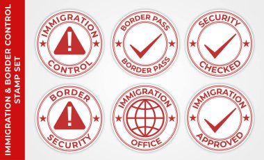 Göçmenlik ve Sınır Kontrol Damga Simgeleri Ayarlandı
