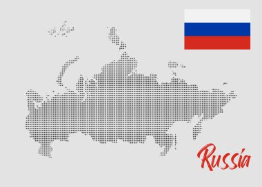 Düz Ulusal Bayrak Tasarımı ile Rusya 'nın Noktalı Haritası