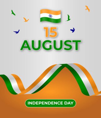 Vatansever Titreşimlerle Hint Bağımsızlık Günü İllüstrasyonu (Vatanseverlik Günü)