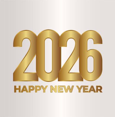 Cesur Altın 2026 Işık Arkaplanda Mutlu Yıllar Tipografisi