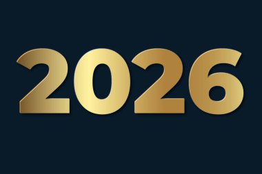 2026 mutlu yeni yıl tasarımı ve temiz altın metni