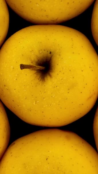 Raw Fresh Ripe Yellow Golden Delicious Apples Delicious Vegetarian Vegan — Stock video
