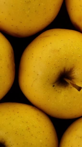 Raw Fresh Ripe Yellow Golden Delicious Apples Delicious Vegetarian Vegan — Stock Video