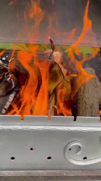 Beauty Flames Smoke Fire Woodfire Dance Flicker Made Intense Heat — Stock Video