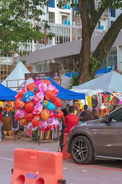 Brickfields, Malezya - 22 Ekim 2022 Deepavali Kutlama Pazarı Küçük Hindistan, Kuala Lumpur 'da yol kenarında.