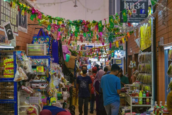Terengganu Malezya Haziran 2022 Pasar Payang Geleneksel Yerel Gıda Atıştırmalık — Stok fotoğraf