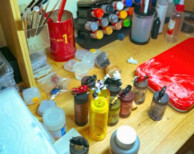 Özel Hot Wheels stüdyosu. Diorama çalışma masası.