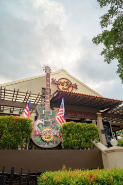 Melaka, Malezya - 25 Ağustos 2022 Malacca, Malezya 'daki Hard Rock Cafe şehri. Malacca 7 Temmuz 2008 'den bu yana UNESCO Dünya Mirasları Listesi' nde yer alıyor..