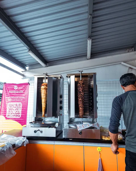 Bangi Malajsie Července 2022 Grilované Dušené Kuře Steak Vaření Stroji — Stock fotografie