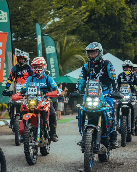 Pahang Malaysia Sep 2022 Enduro Motorcyklister Vid Startpunkten Praktiken — Stockfoto