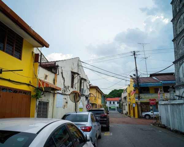Melaka Malajsie Srpna 2022 Ráno Ulice Krásnými Starými Budovami — Stock fotografie