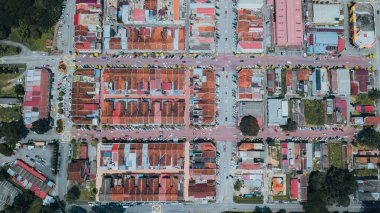 Top view of Kuala Kubu Baharu old town in Hulu Selangor.