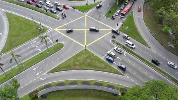 Selangor Malaysia März 2023 Luftaufnahme Des Verkehrs Mit Autos Bandar — Stockvideo