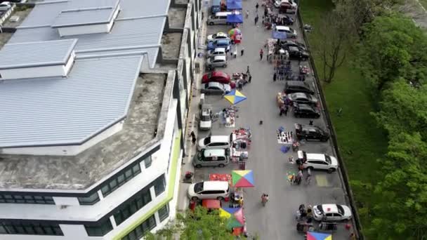 Selangor Malaysia March 2023 Trailing Aerial View Car Boot Morning — Stock Video