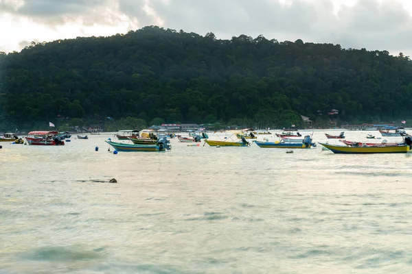Теренґану Малайзія Березня 2023 Року Колірні Човни Острові Пергентіан — стокове фото