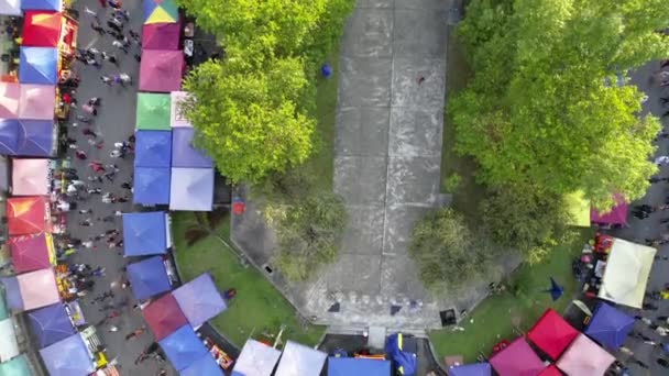 Selangor Malezya Daki Ramazan Pazarının Hava Manzaralı Gıda Tezgahları — Stok video
