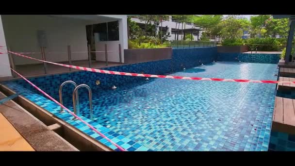 Bangi Malaysia Mai 2022 Schwenkblick Auf Das Renovierte Schwimmbad — Stockvideo