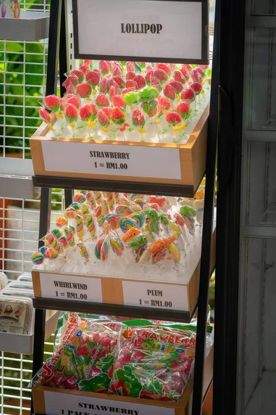Cameron Highland Malasia Septiembre 2022 Lollipops Exhibición Una Tienda Dulces —  Fotos de Stock