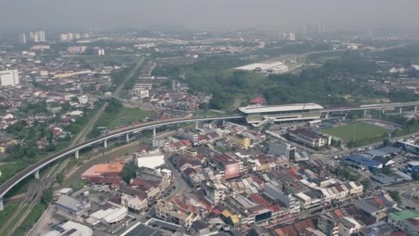 Veduta Aerea Rotante Della Città Kajang Selangor Malesia Rallentatore — Video Stock