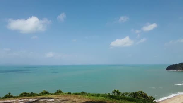 Vista Panorámica Derecha Del Mar China Meridional Desde Bukit Bubus — Vídeos de Stock