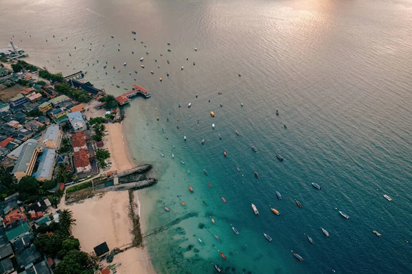 Вид Повітря Село Рибалок Острові Перентьян Теренггану Малайзія — стокове фото