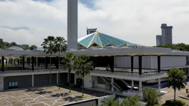 Kuala Lumpur Malaysia Juni 2023 Filmreife Luftaufnahme Der Nationalen Moschee — Stockvideo
