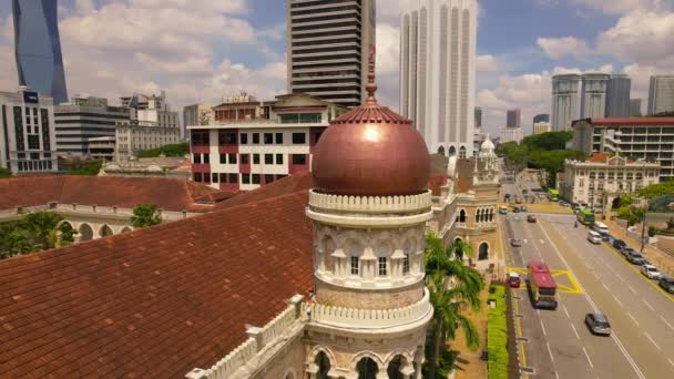 Κουάλα Λουμπούρ Μαλαισία Ιουνίου 2023 Αεροφωτογραφία Κινείται Προς Δεξιά Κτίριο — Αρχείο Βίντεο