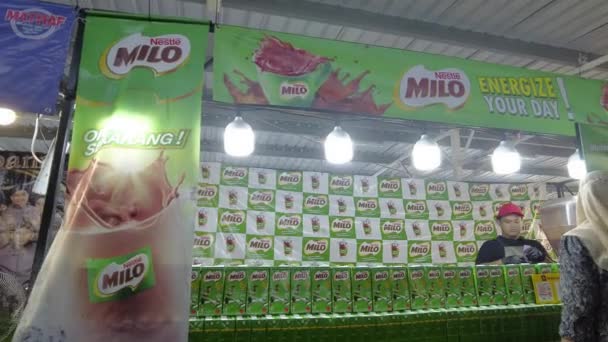 Selangor Malaysia Januar 2023 Milo Verkaufsstand Auf Dem Thailand Halal — Stockvideo