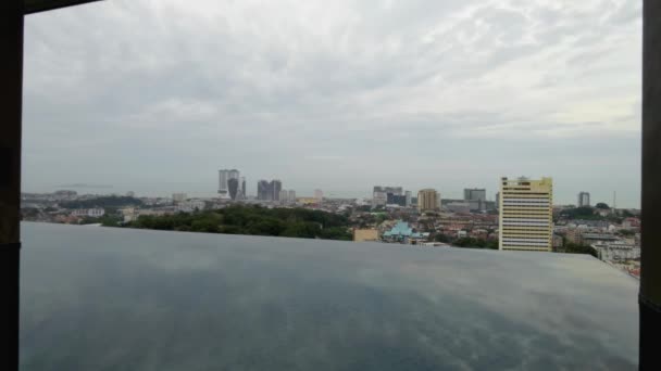 Lapso Tiempo Ciudad Malaca Mañana Desde Edificio Gran Altura Con — Vídeo de stock
