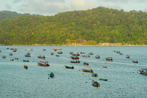 Terengganu Malaysia March 2023 Colourful Boats Perhentian Island Morning — Stock Photo, Image