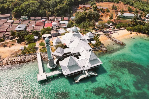 Vue Aérienne Mosquée Masjid Besar Sur Les Îles Perhentiennes Malaisie — Photo