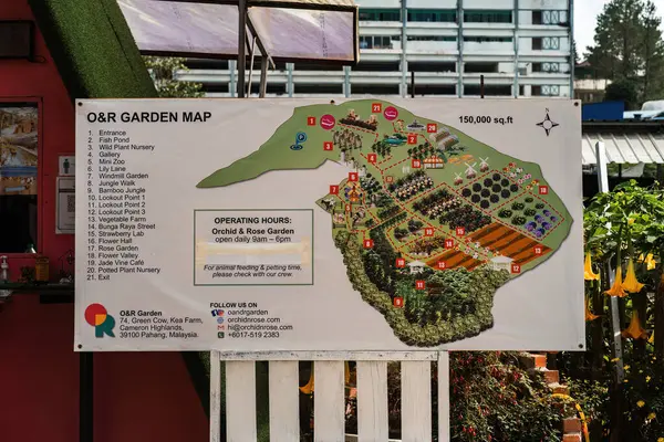 Cameron Highland Malaysia Σεπτεμβρίου 2022 Χάρτης Κήπων Φυτώριο Θερμοκήπιο Πώλησης — Φωτογραφία Αρχείου