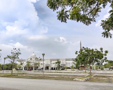 CYBERJAYA, SELANGOR - January 2, 2023 - The Raja Haji Fisabilillah Mosque or Cyberjaya Mosque is a principal and modern futuristic mosque open on 1 May 2015 in Cyberjaya, Selangor, Malaysia. clipart