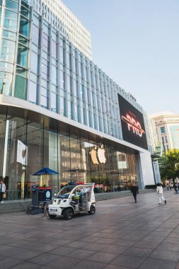 Shanghai, China - December 8, 2024 Apple store located at the Nanjing road square. clipart