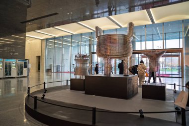 Şangay, Çin - 8 Aralık 2024 Şangay Müzesinde Tarihi Sergi