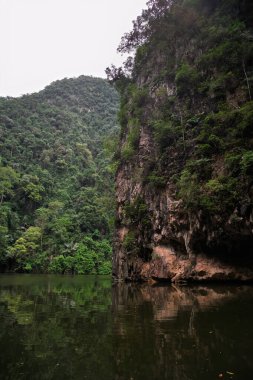 Tasik Cermin 'in güzel manzarası, Ipoh, Malezya' yı çevreleyen bir göl.