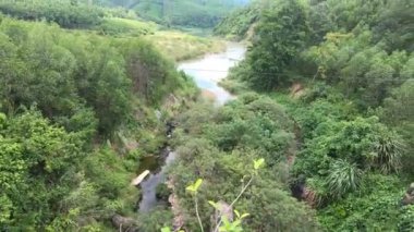 Quang Tri, Vietnam 'daki dağ nehri manzarası. Yüksek kaliteli FullHD görüntüler