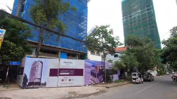 Phnom Penh Cambodia Fast Developing Tall Skyscrapers Construction High Quality — ストック動画