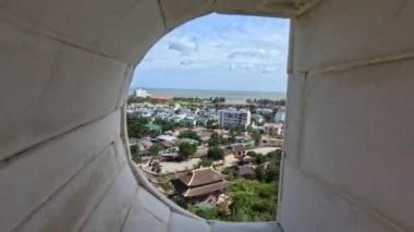Phan Rang şehri manzaralı bir tepeden. Yüksek kalite 4k görüntü