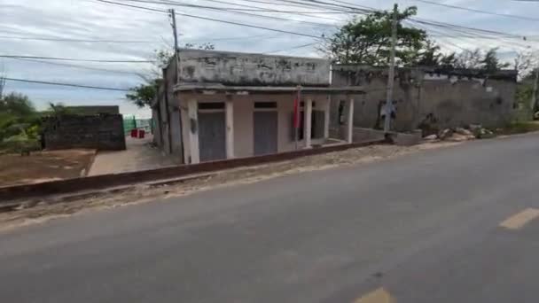 Recentemente Abbandonato Case Strada Riva Mare Villaggio Vietnamita Nessuna Gente — Video Stock