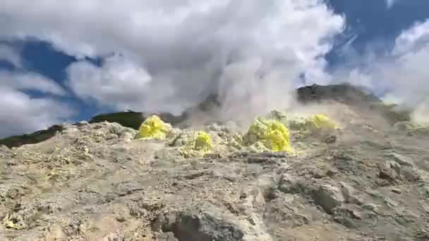 Sulfur Smoke Steam Mountain Atosa Nupuri Hokkaido Japan High Quality — Stock Video
